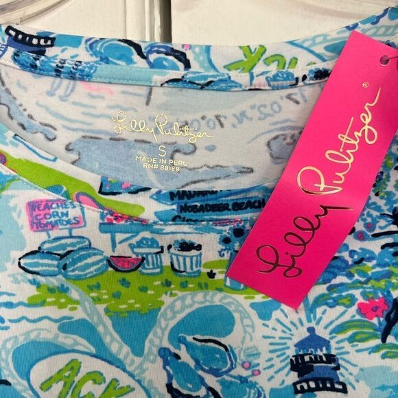 Lilly Pulitzer Blue In Lilly Loves Nantucket Lighthouse Finn Top Small - Picture 7 of 9
